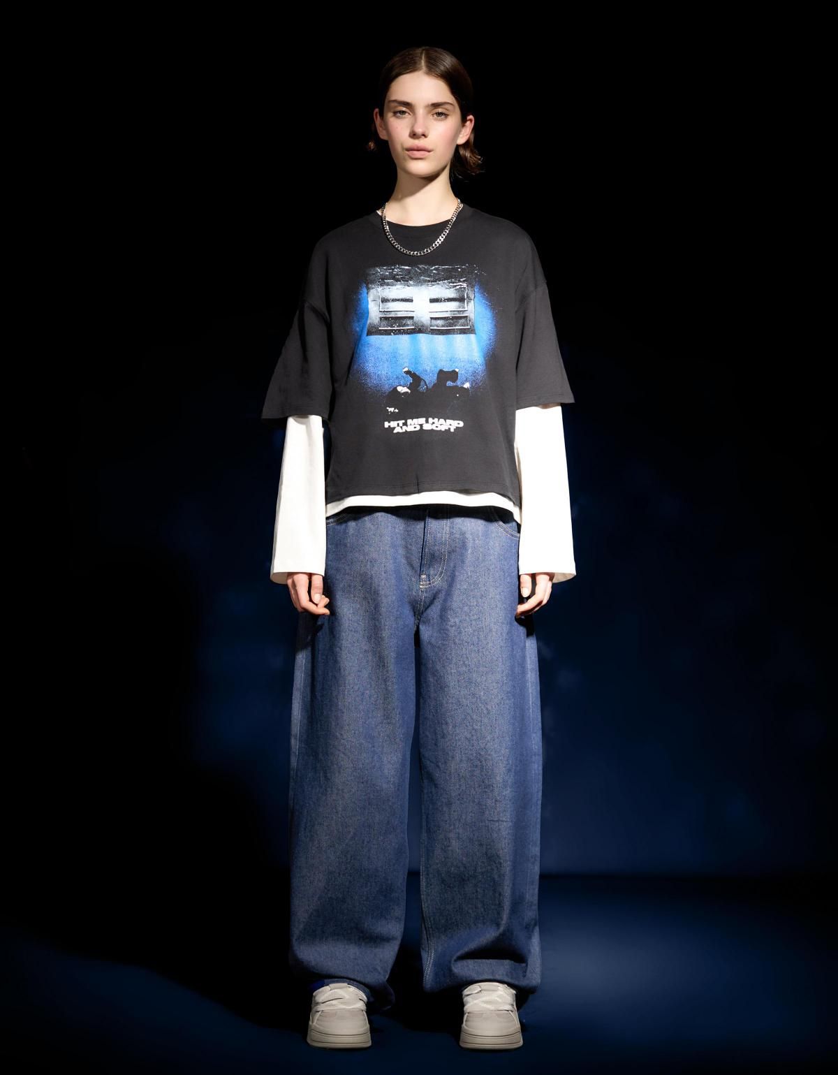 버쉬카 반팔 Billie Eilish 프린트 티셔츠 2431/160 BLACK - 상세 이미지 5