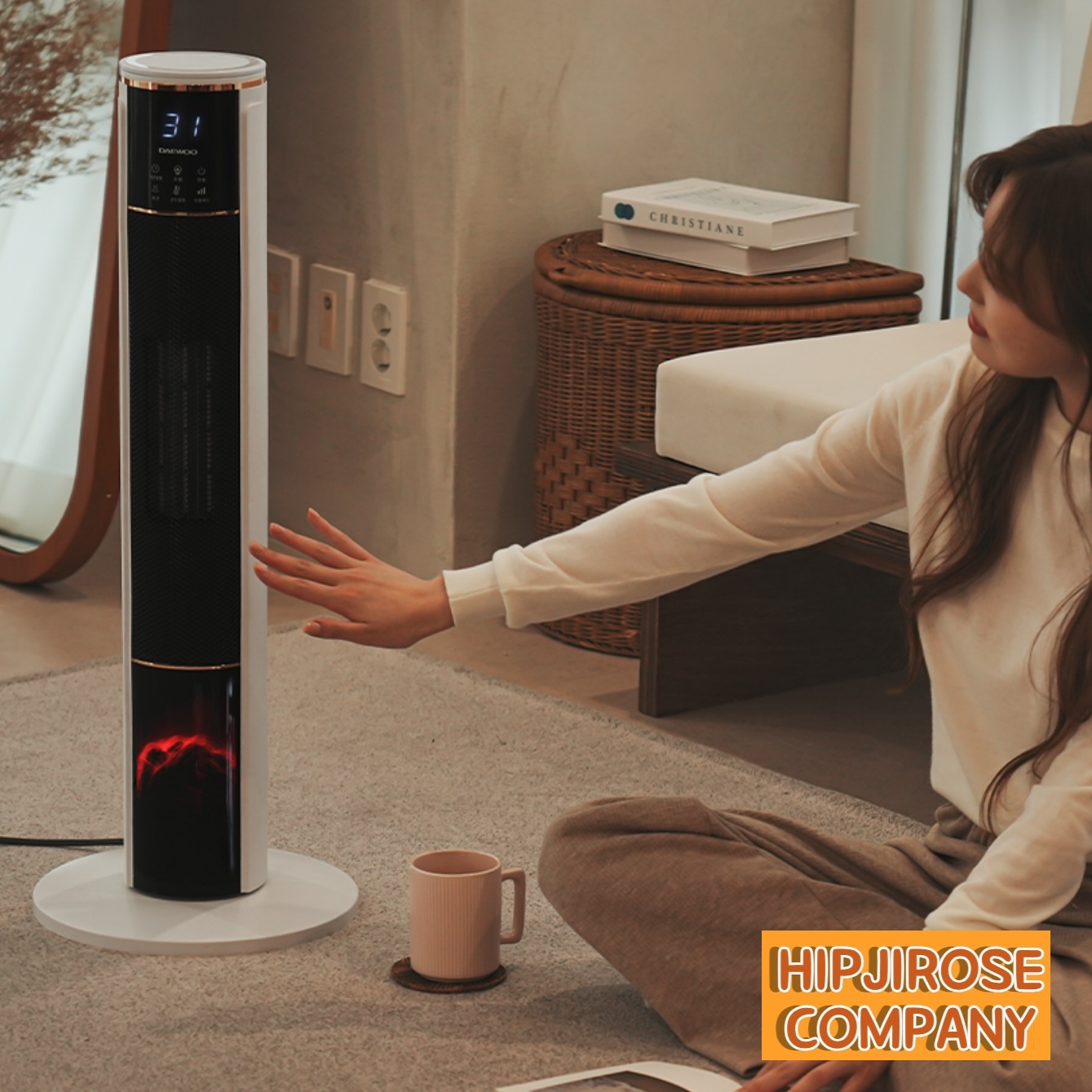 사무실 업소용 가정용 난로 원통형 전기히터 사무실용 전기 난로