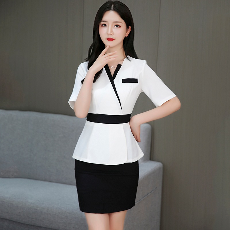 유니폼 피부관리사 가운 코디네이터 피부샵 간호복 소량 회사 간호사 반팔 조리복 수술복 - 상세 이미지 3
