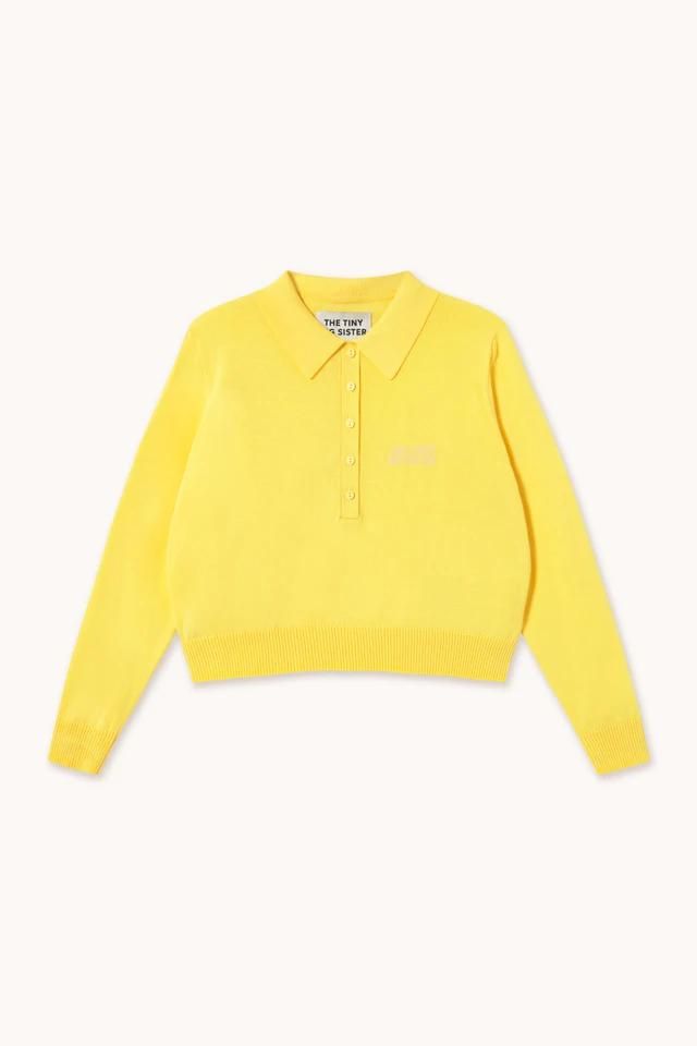 타이니코튼 라이트옐로우 크롭 폴로카라 니트 JERSEY FRANK SS25-776N03 ONE COLOR - 상품 이미지