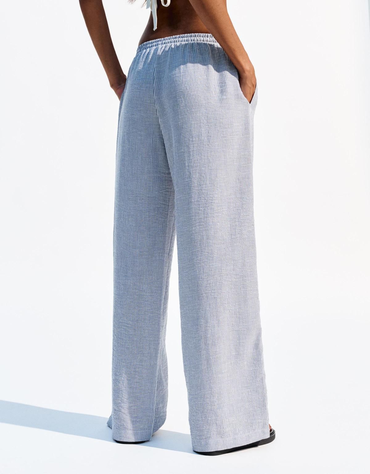 버쉬카 러스틱 와이드 팬츠 0102/741 NAVY - 상세 이미지 3