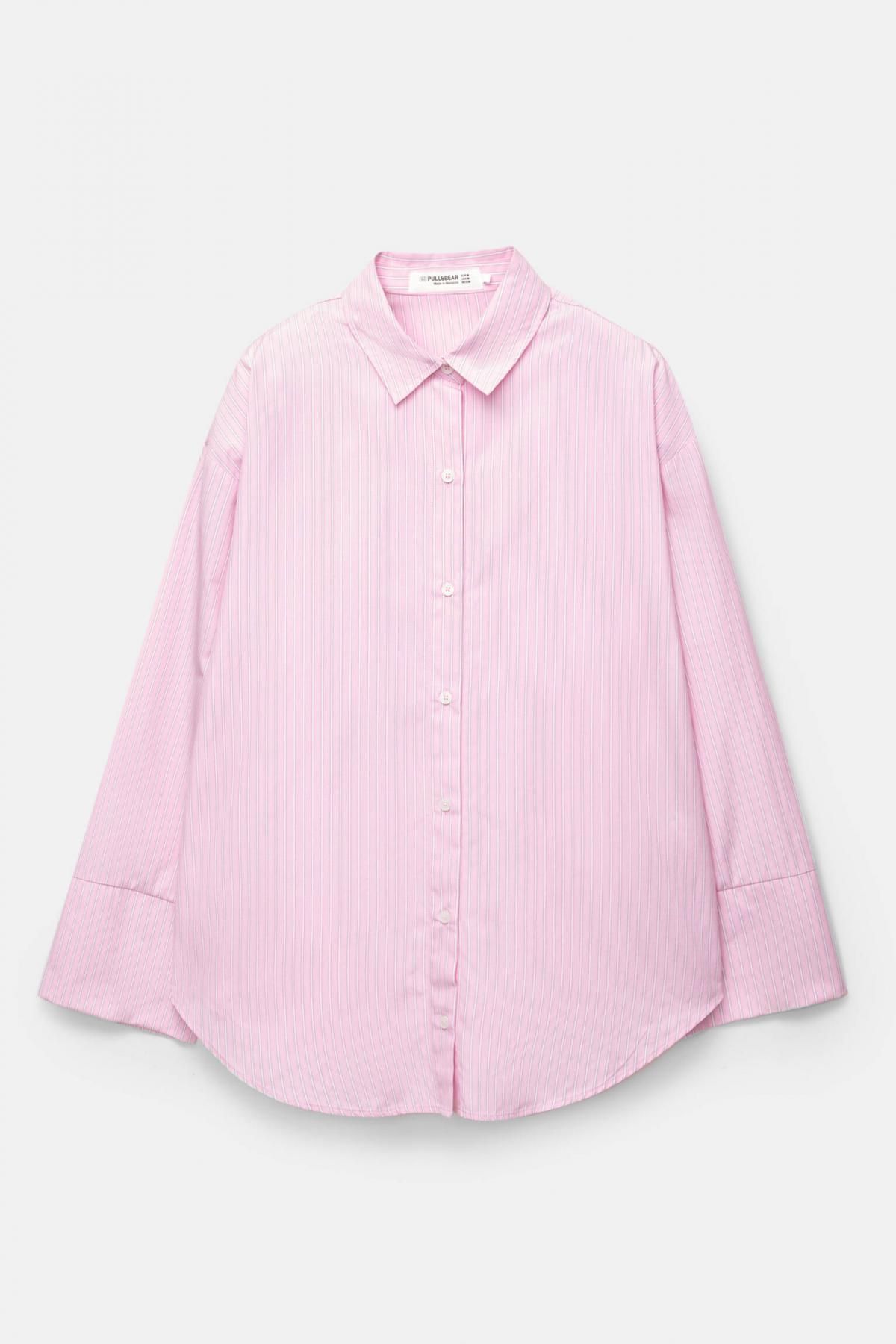 풀앤베어 오버사이즈 스트라이프 셔츠 와이드 커프스 7472/331 PINK - 상품 이미지