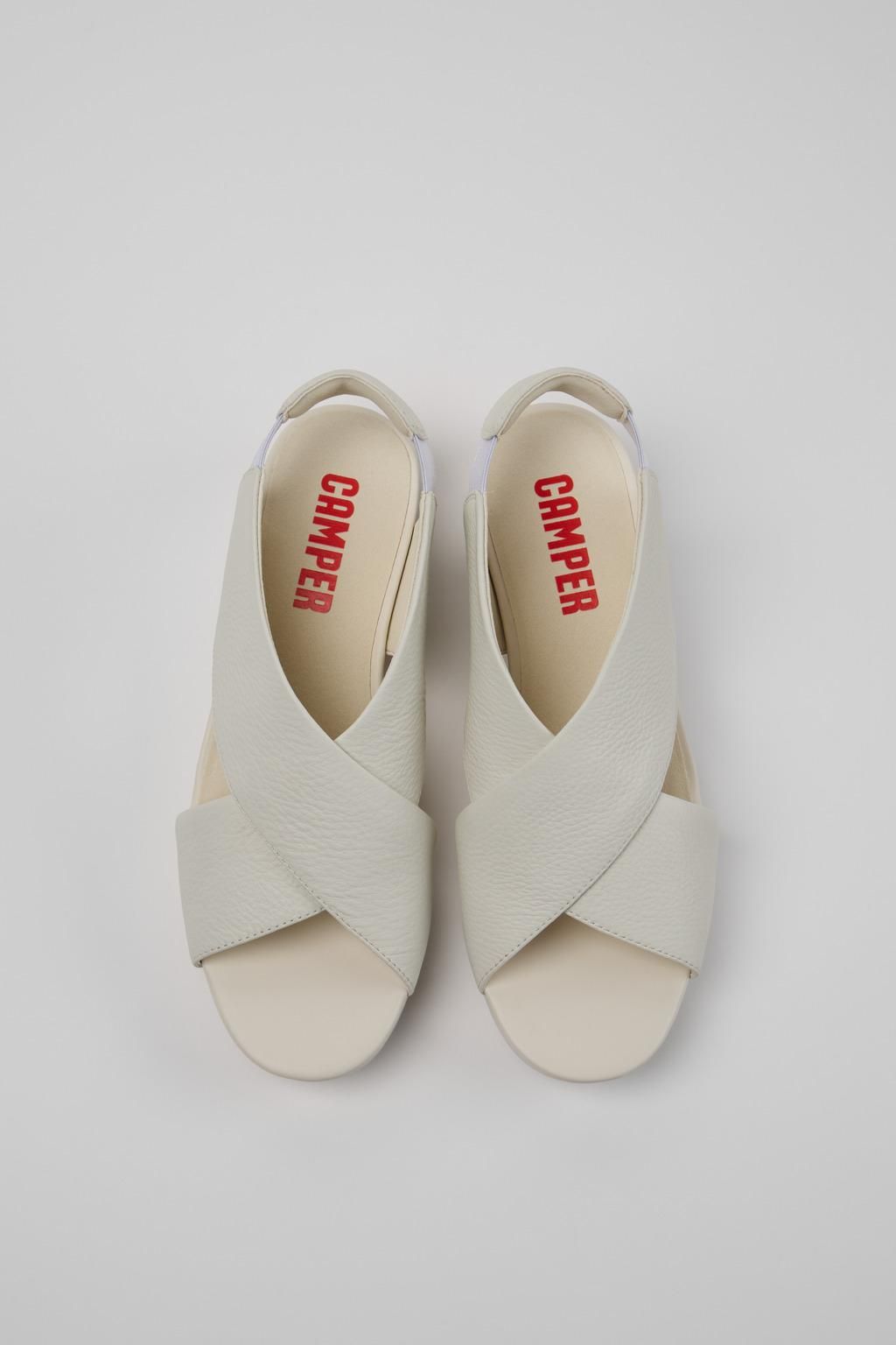 캠퍼 라이트웨이트 가죽 엘라스틱 스트랩 샌들 Balloon K200066-052 WHITE - 상세 이미지 4