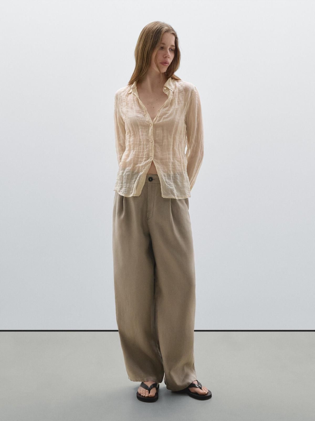 마시모두띠 100 린넨 와이드 미드라이즈 팬츠 5031/831 TAUPE GREY - 상세 이미지 2
