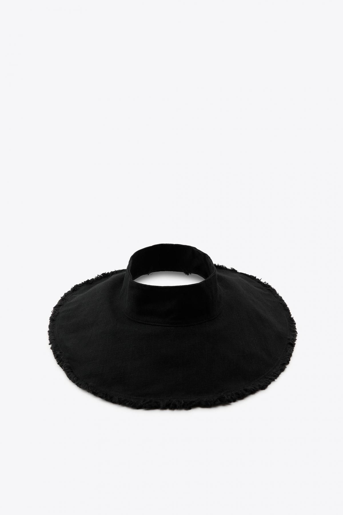 자라 프레이드 린넨 블렌드 썬캡 1023/201 BLACK - 메인 이미지