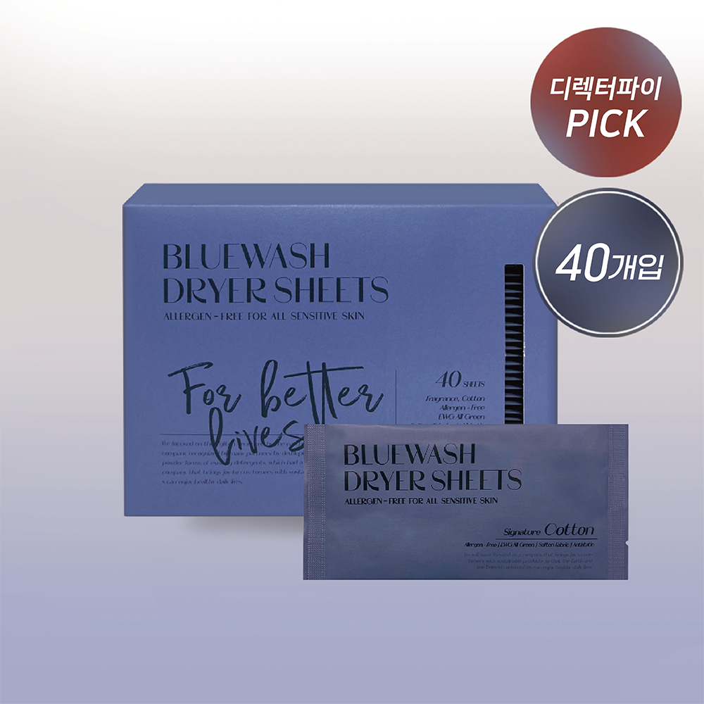 블루워시 건조기시트[시그니처 코튼향] 1개 40개입 제품 이미지