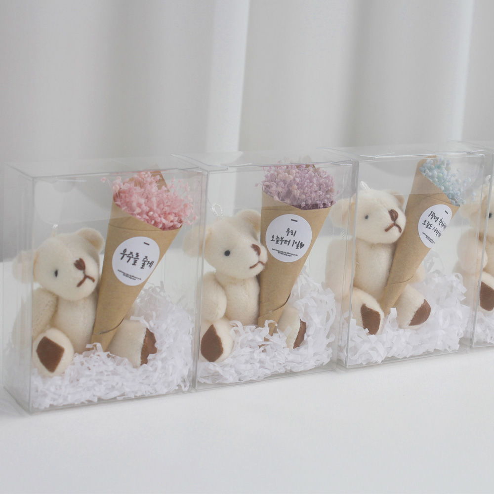 드라이플라워 프리저브드 미니안개 곰인형 초미니꽃다발 썸녀 꽃선물 이미지 2