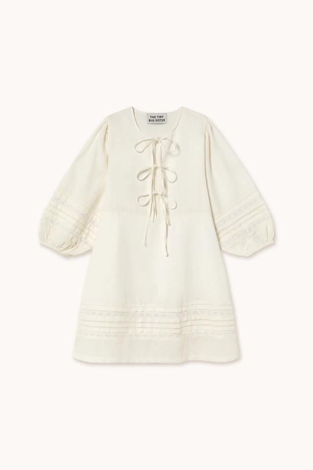 타이니코튼 로맨틱 퍼프소매 레이스업 미니 원피스 SS25-662104 ONE COLOR - 상품 이미지
