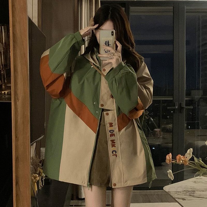 후드 재킷 여성 가을 겨울용 캐주얼 스타일 포켓 디자인 오버핏 후드점퍼 편안한 착용감 바람막이 기능성 실용성 높은 외출용 - 상세 이미지 3