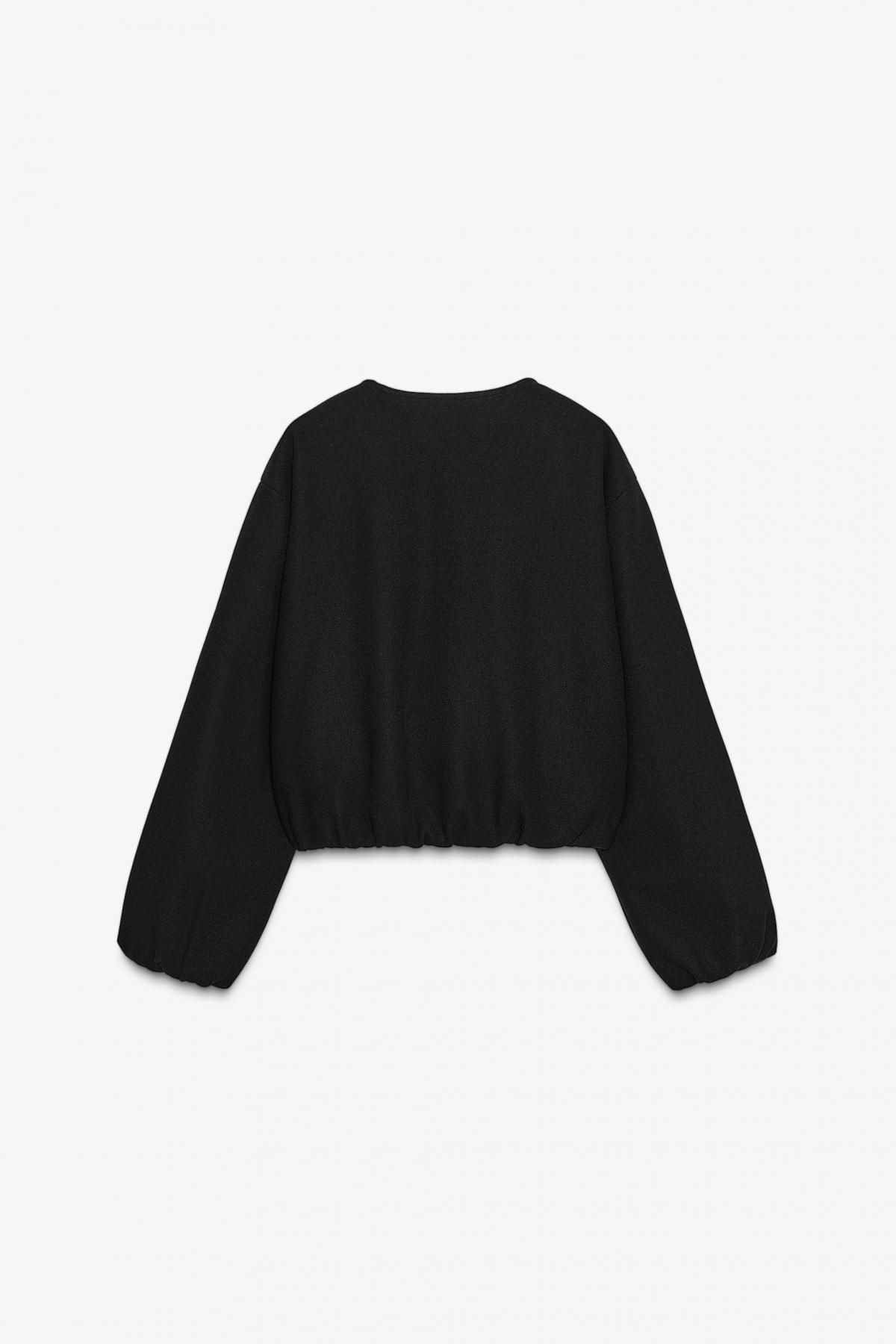 자라 소프트 라운드넥 집업 블랙 봄버 재킷 3046/264 BLACK - 상세 이미지 5