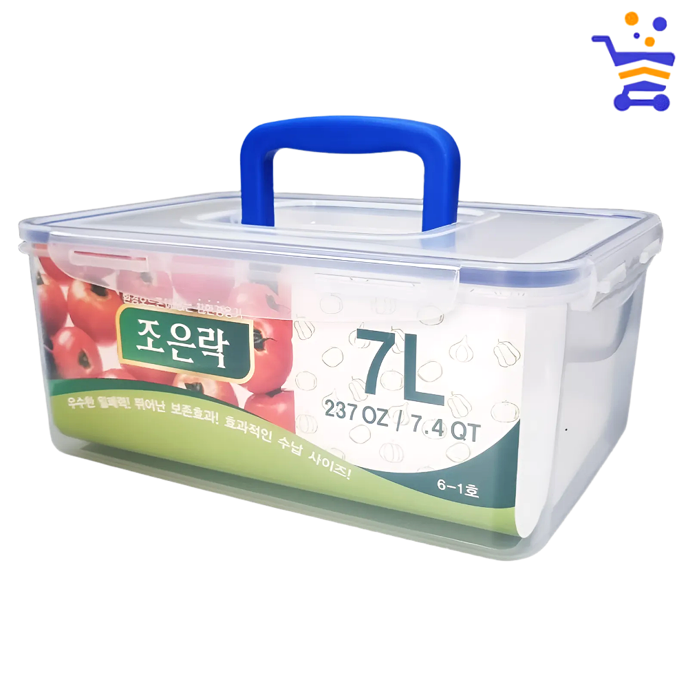 국산 조은락 투명 밀폐용기 7L 김치통 업소용 대량 김치냉장고 반찬보관 김장통 김장김치통 - 메인 이미지