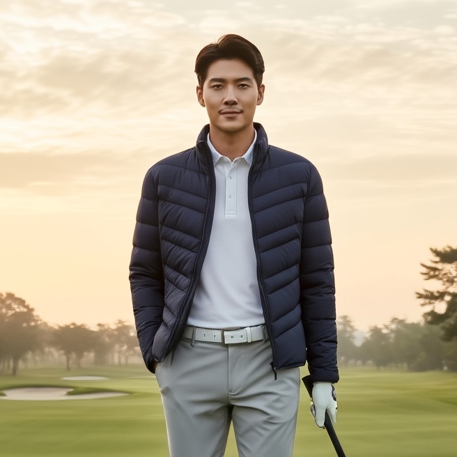 PING 핑골프 남성 겨울 간절기 스판 골프웨어 구스다운 경량패딩 자켓 - 상세 이미지 2