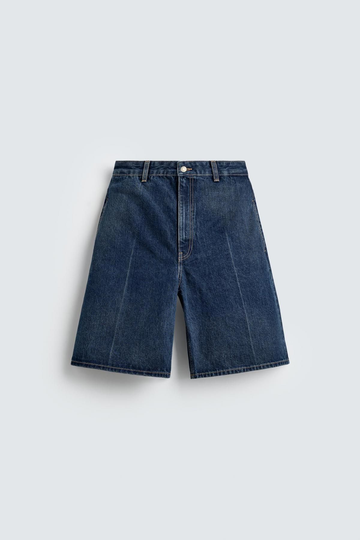 자라 하이웨이스트 데님 버뮤다 반바지 X 해리 램버트 디즈니 6045/201 NAVY BLUE - 상품 이미지
