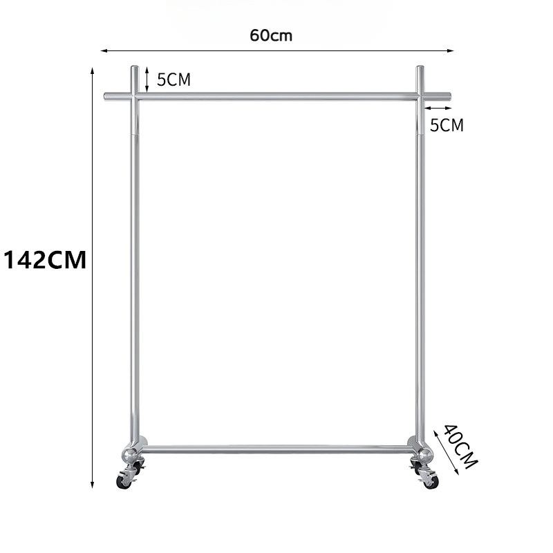 옷가게 행거 높은 스텐 파이프 매장용 스탠드옷걸이 원룸 철제 조립식 60cm 142cm - 상품 이미지