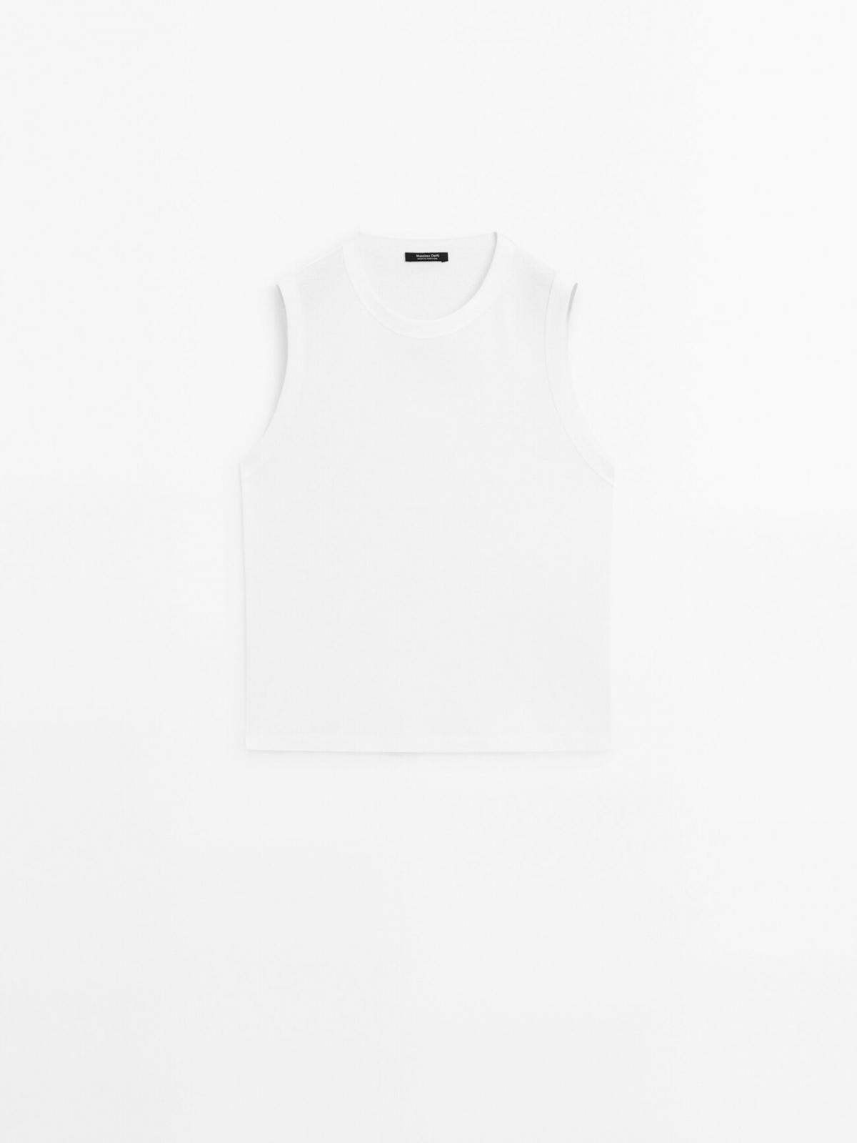 마시모두띠 베이직 100 코튼 민소매 티셔츠 6201/200 WHITE - 메인 이미지