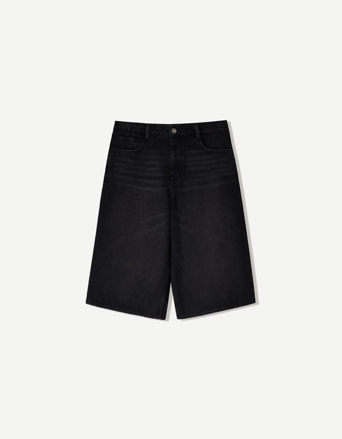 버쉬카 배기 데님 버뮤다 쇼츠 3194/180 BLACK - 상품 이미지