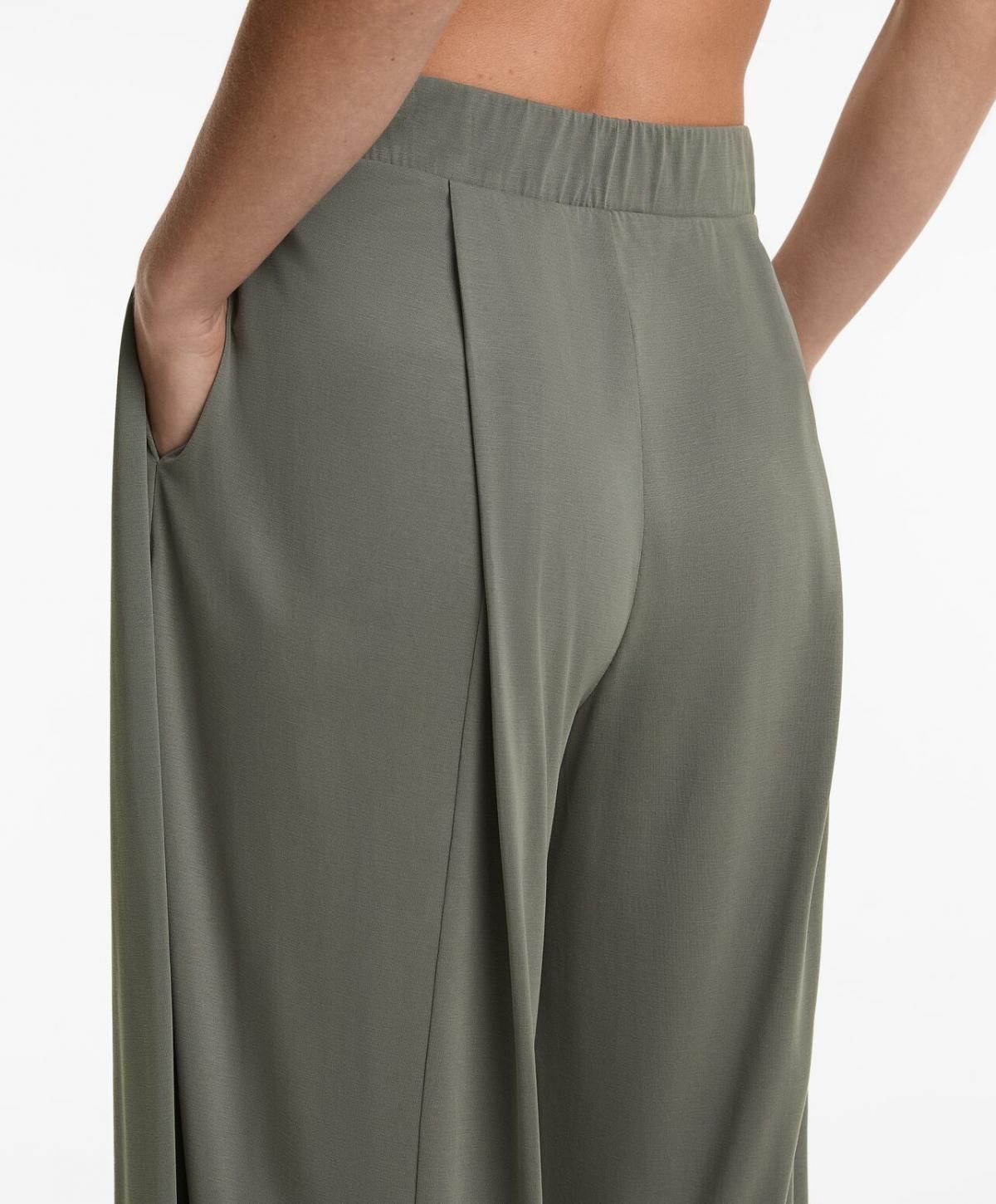 오이쇼 모달블렌드 와이드 퍼프 밴딩 팬츠 6240/555 MIDKHAKI - 상세 이미지 3