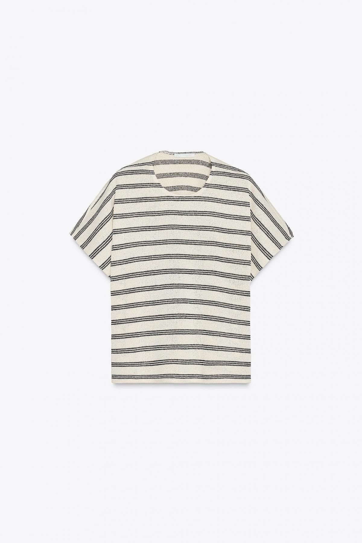 자라 러스틱 레이어드 티셔츠 1058/161 BLACK / WHITE - 메인 이미지