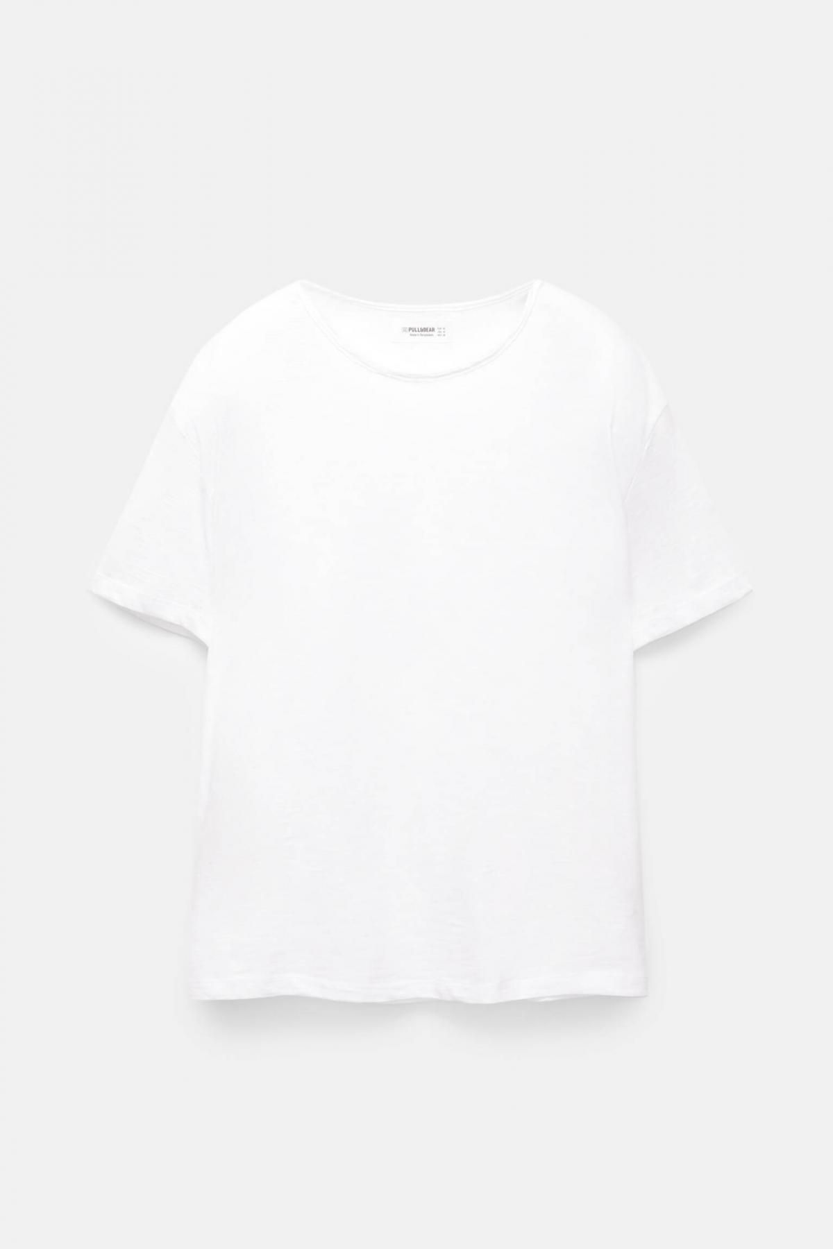 풀앤베어 미니멀 언피니시드 라운드넥 반팔 티셔츠 3248/373 WHITE - 상품 이미지