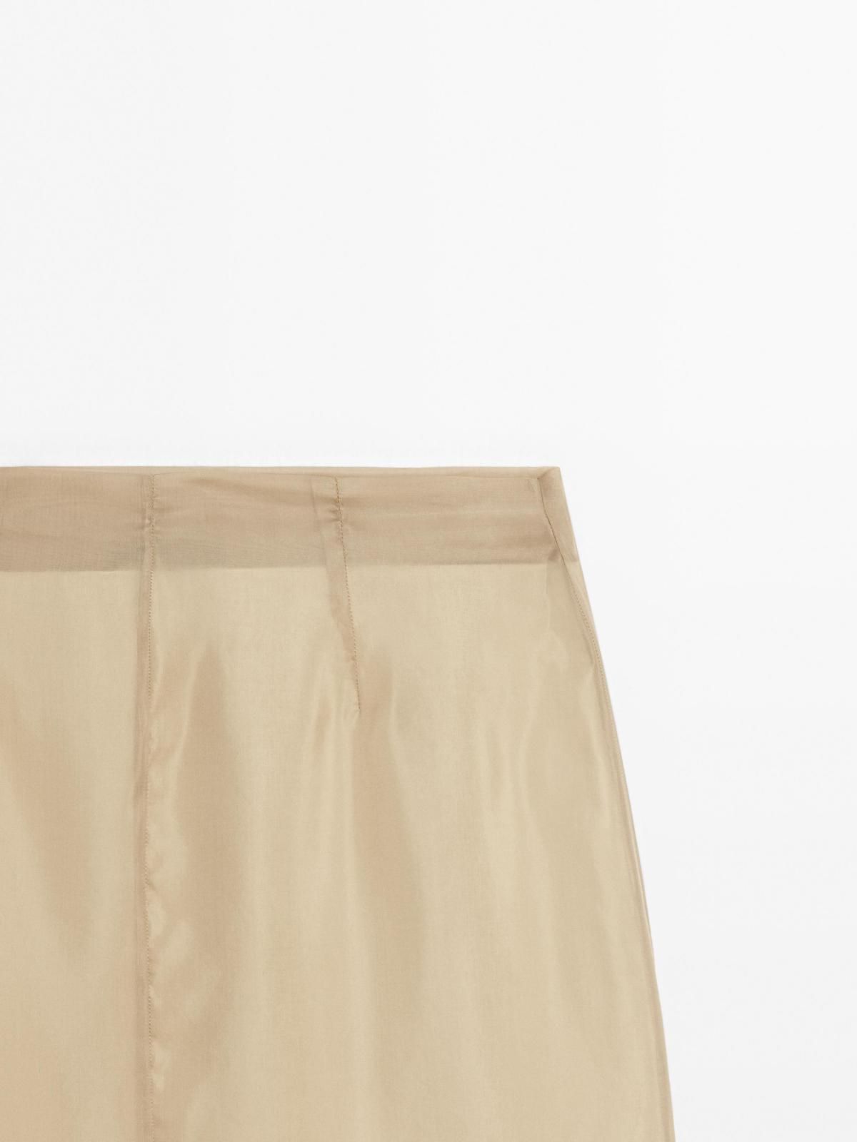 마시모두띠 실크블렌드 더블레이어 미디 스커트 5222/530 BEIGE - 상세 이미지 3