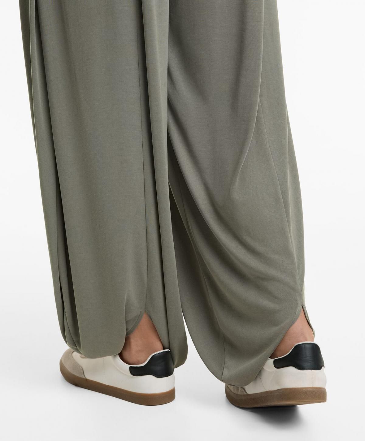 오이쇼 모달블렌드 와이드 퍼프 밴딩 팬츠 6240/555 MIDKHAKI - 상세 이미지 4