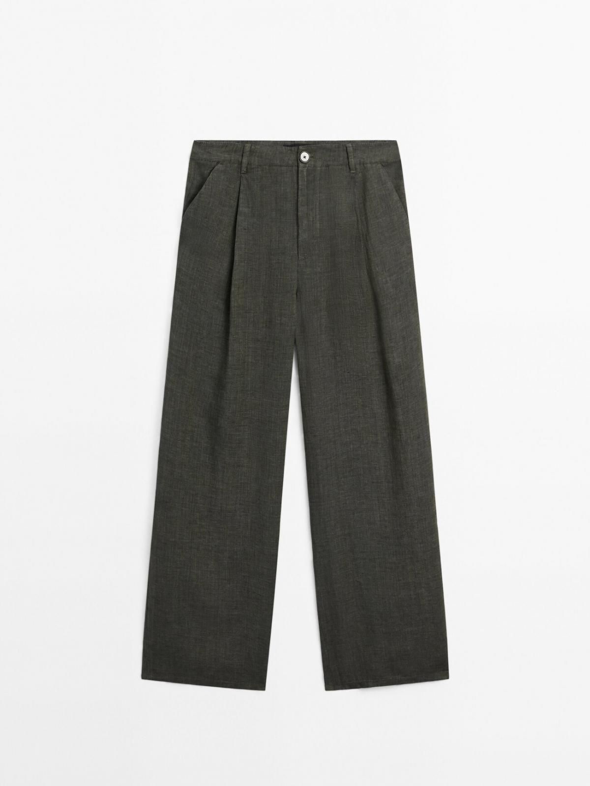 마시모두띠 린넨 와이드핏 테크니컬 팬츠 5031/832 GREYISH GREEN - 상세 이미지 5