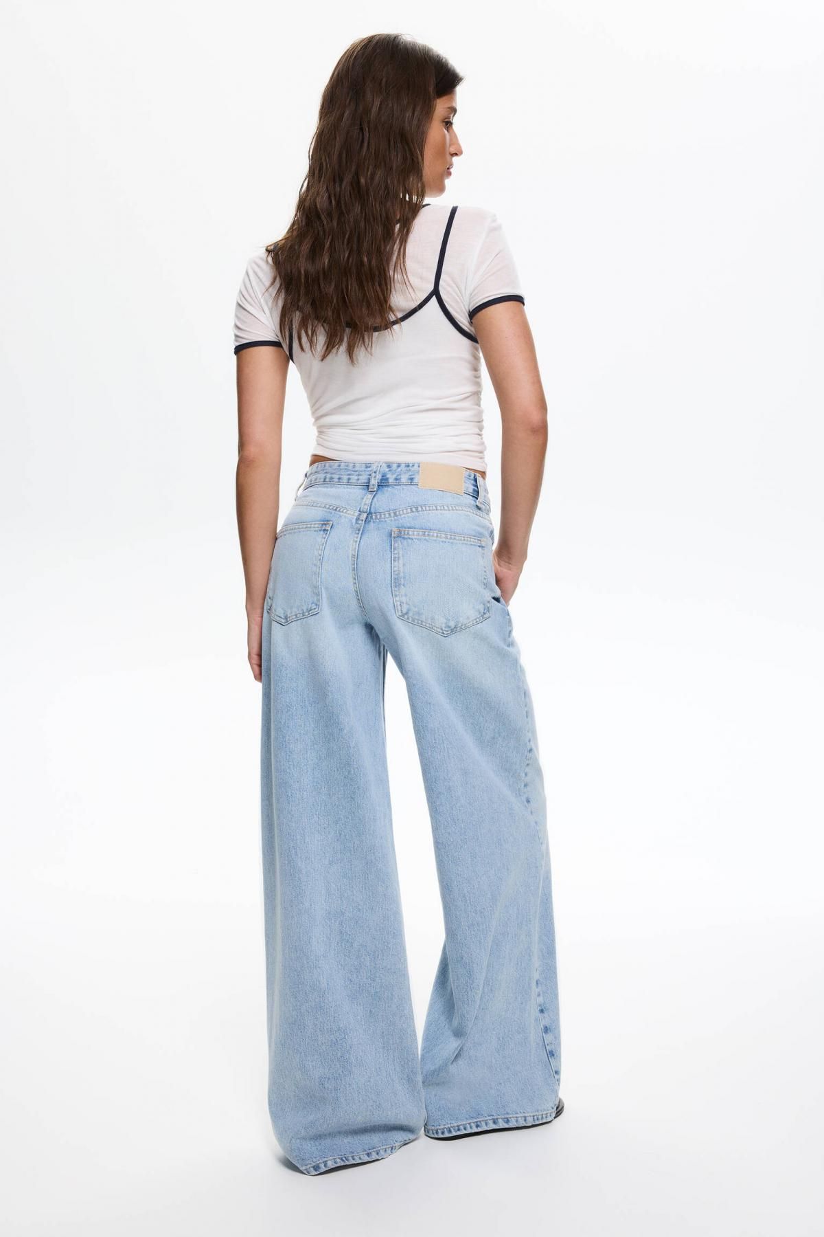 풀앤베어 트렌디 라이트 데님 와이드 핏 청바지 3683/338 PALE BLUE - 상세 이미지 5