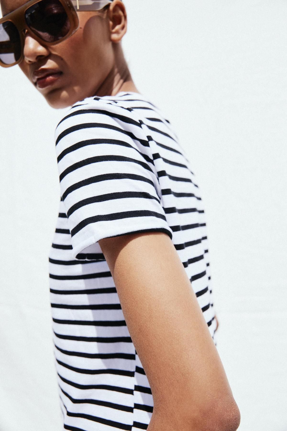 자라 스트라이프 레귤러핏 라운드넥 반팔 티셔츠 4174/184 STRIPED - 상세 이미지 5