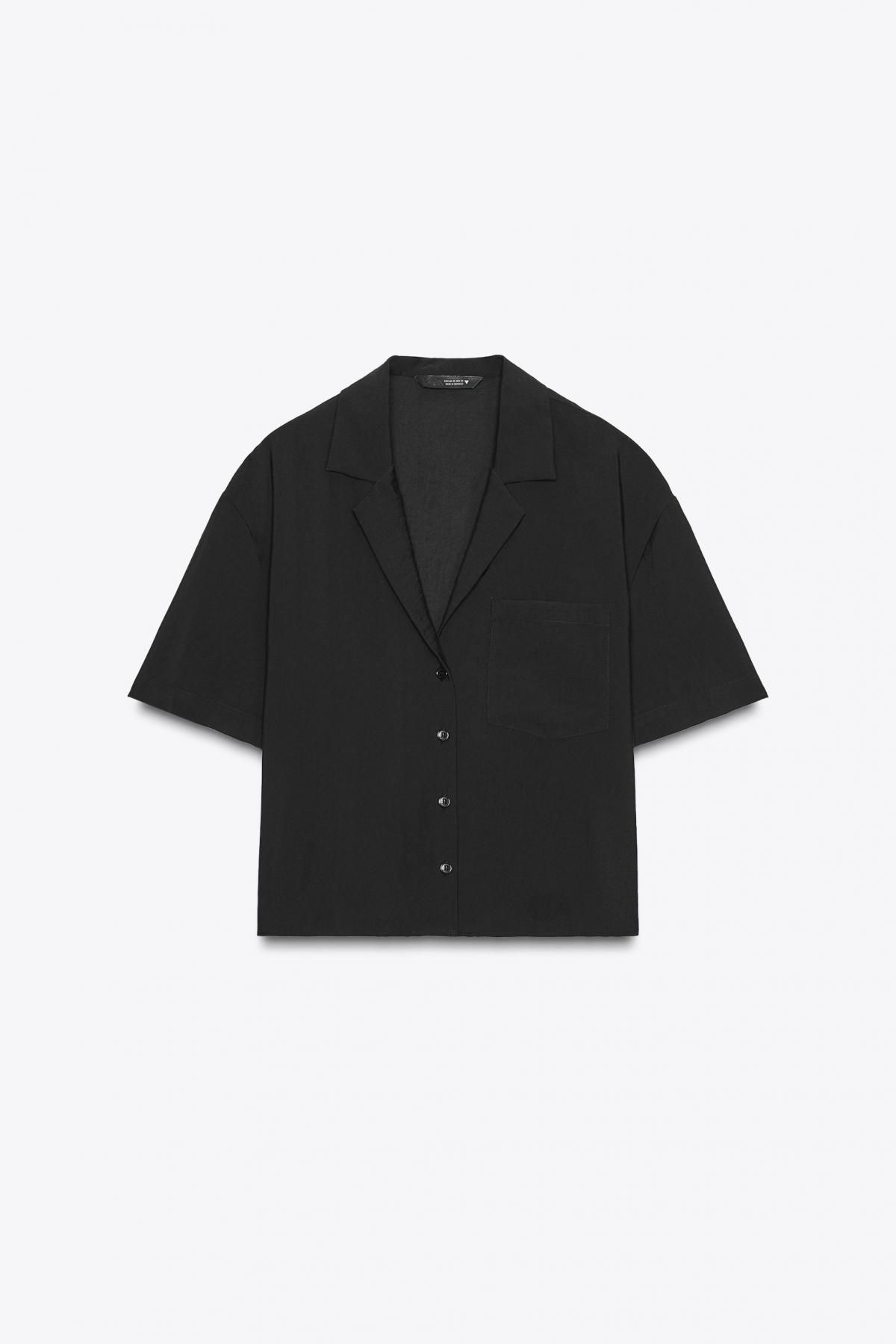 자라 블랙 오버핏 플루이드 반팔 셔츠 4661/104 BLACK - 메인 이미지