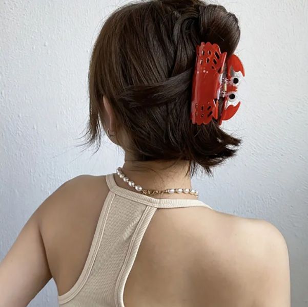 꽃게 집게핀 머리핀 헤어집게핀 올림머리핀 헤어 머리 핀 삔 헤어클립 헤어악세사리 반묶음 포니테일 로우번 올림머리 헤어핀 머리집게 - 상세 이미지 2