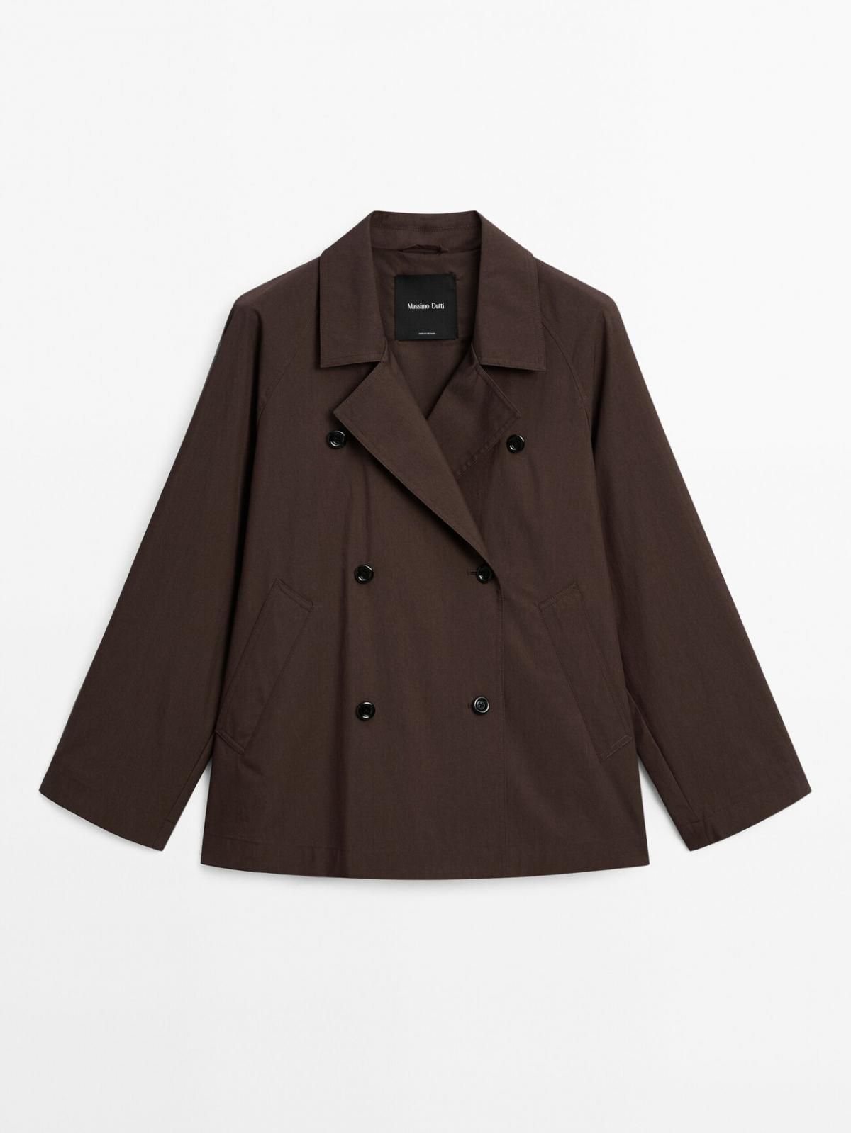 마시모두띠 클래식 더블 트렌치 코튼블렌드 브라운 트렌치코트 6700/222 BURGUNDY - 상품 이미지