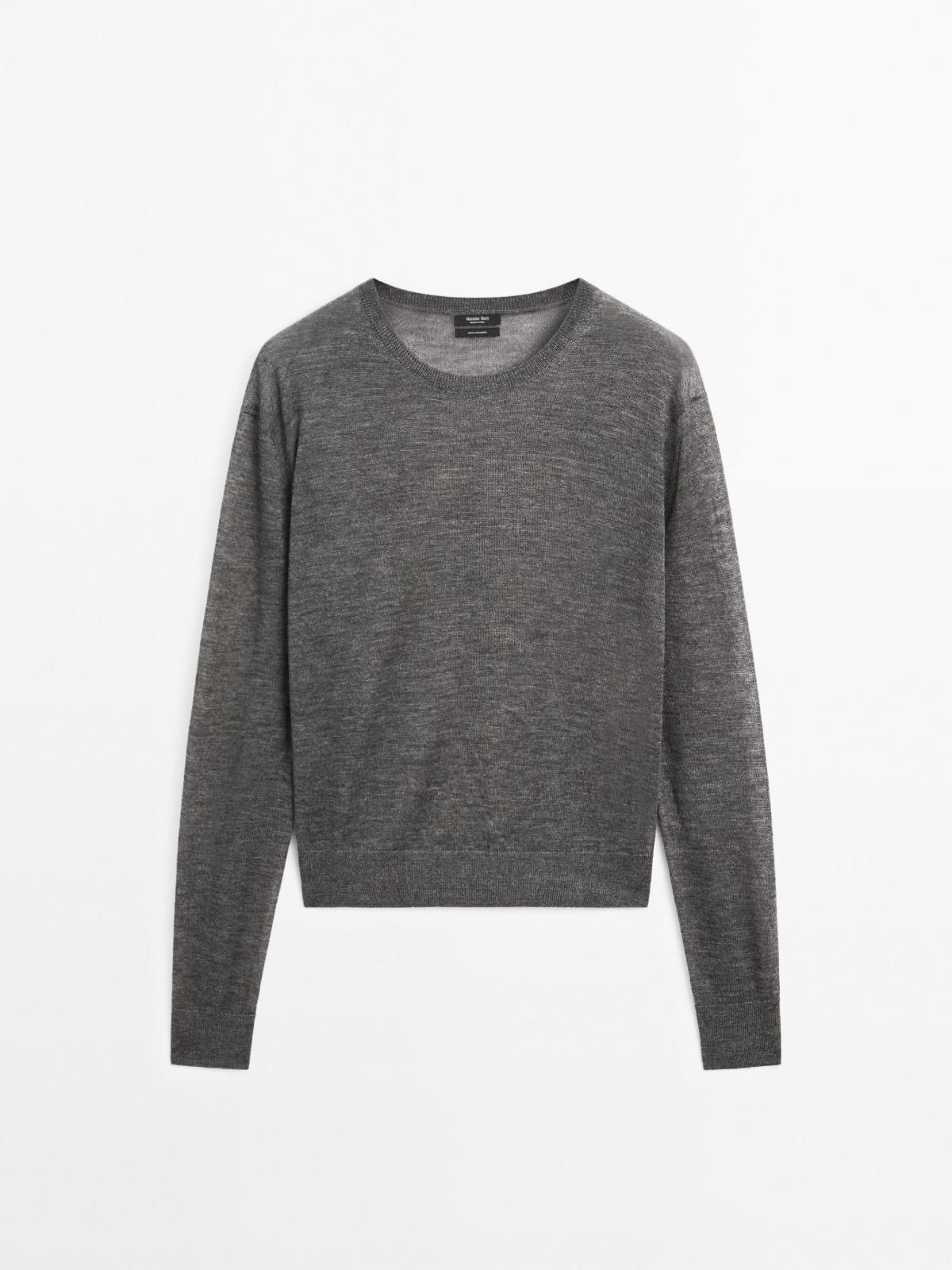 마시모두띠 프리미엄 캐시미어 라운드넥 파인 니트 스웨터 5618/635 ANTHRACITE GREY - 상품 이미지