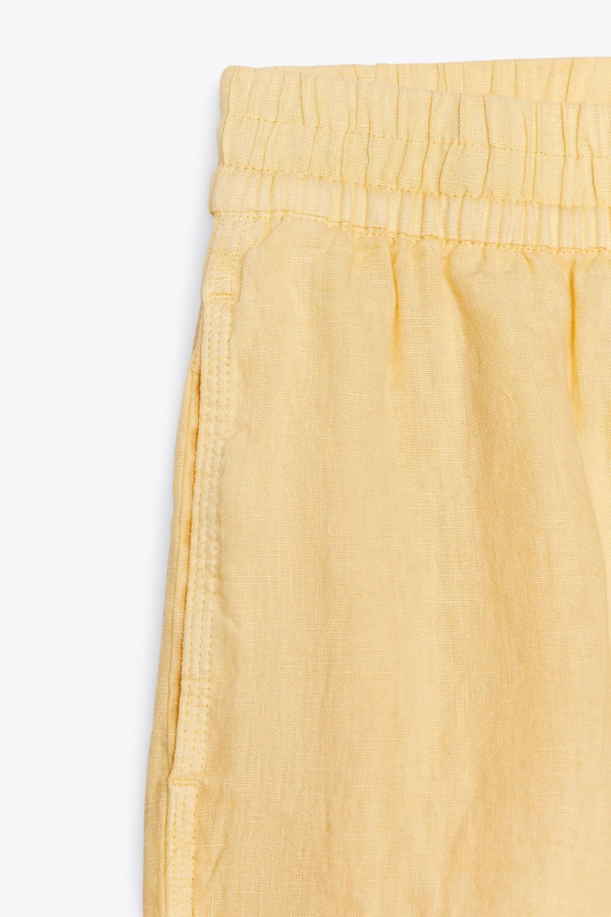 자라 100 린넨 쇼츠 4786/102 PASTEL YELLOW 이미지 6