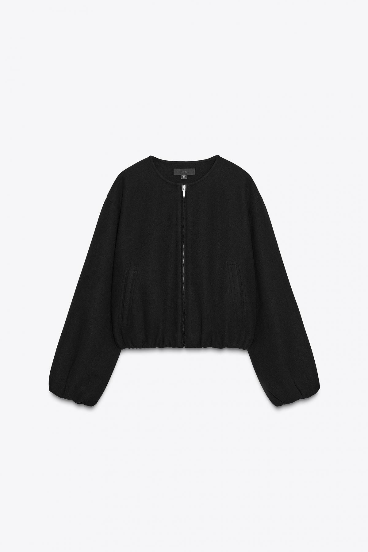 자라 소프트 라운드넥 집업 블랙 봄버 재킷 3046/264 BLACK - 메인 이미지
