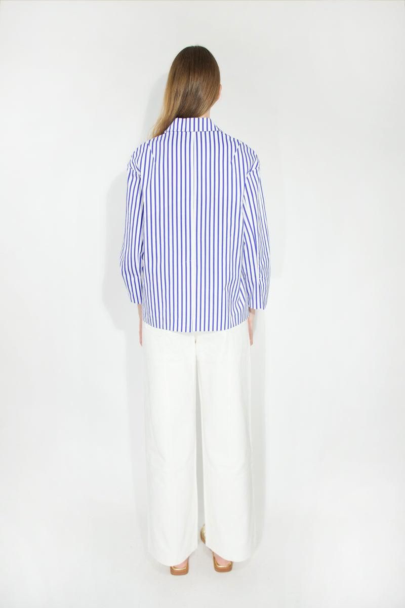 타이니코튼 스트라이프 테일러드 더블버튼 트윌 블레이저 SS25-710N88 ONE COLOR - 상세 이미지 5