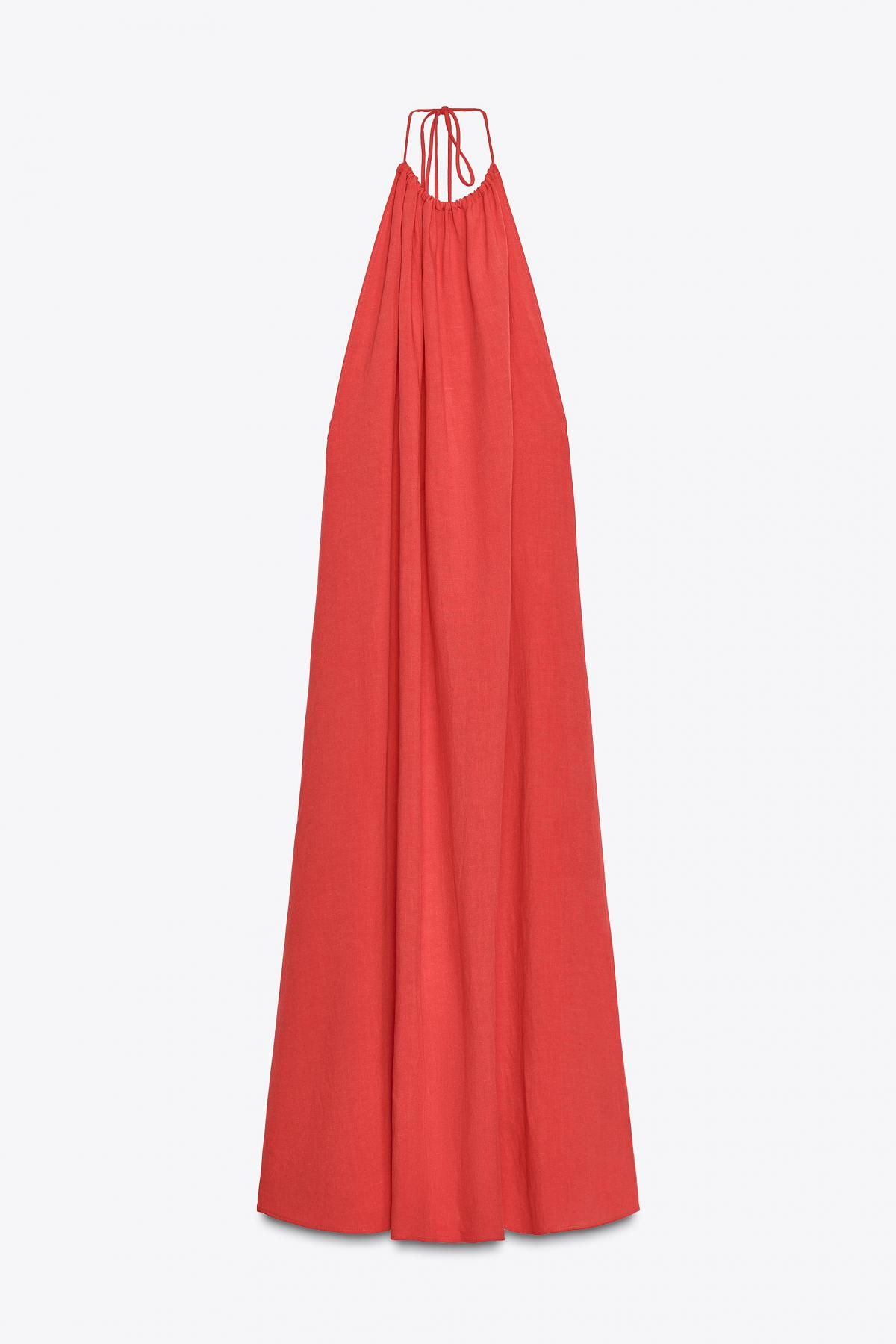 자라 리넨 오픈백 홀터넥 미디 원피스 2180/211 RED / CORAL - 메인 이미지