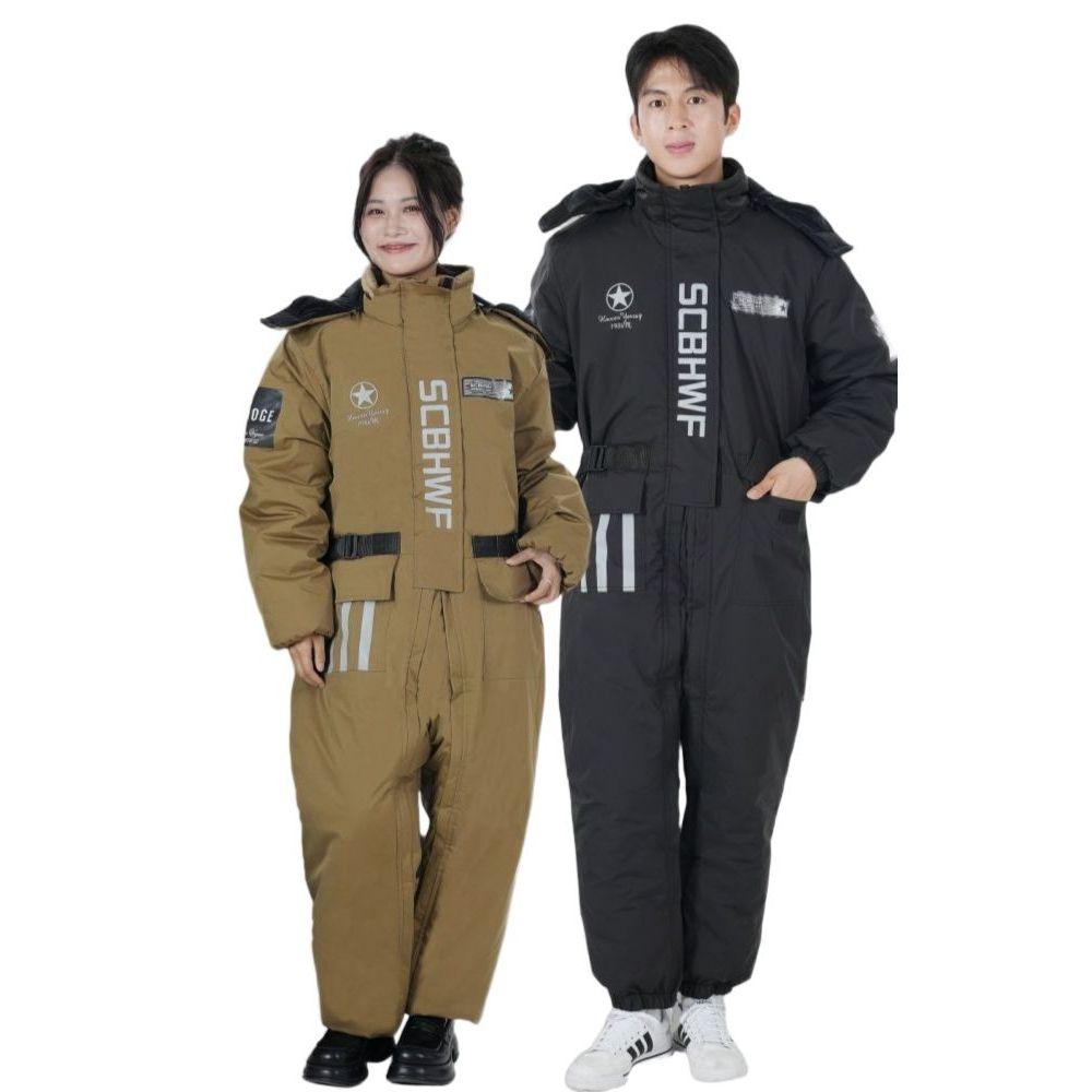 방한복 수트 방수 겨울 스키복 오토바이 방풍 낚시 배달 작업복 블랙 160 (155-165cm 65kg) - 상세 이미지 2