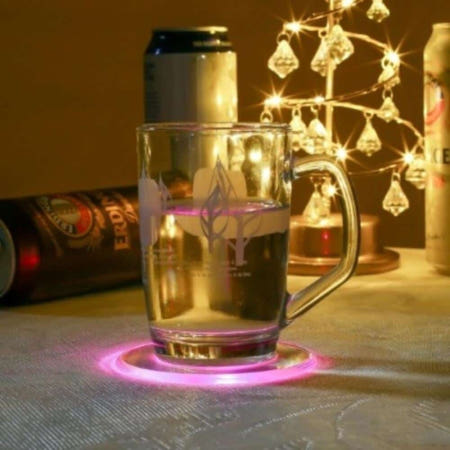 MUM 커피홀더 홈카페재료 컵거치대 티코스터 LED 컵받침 10x10cm 컬러