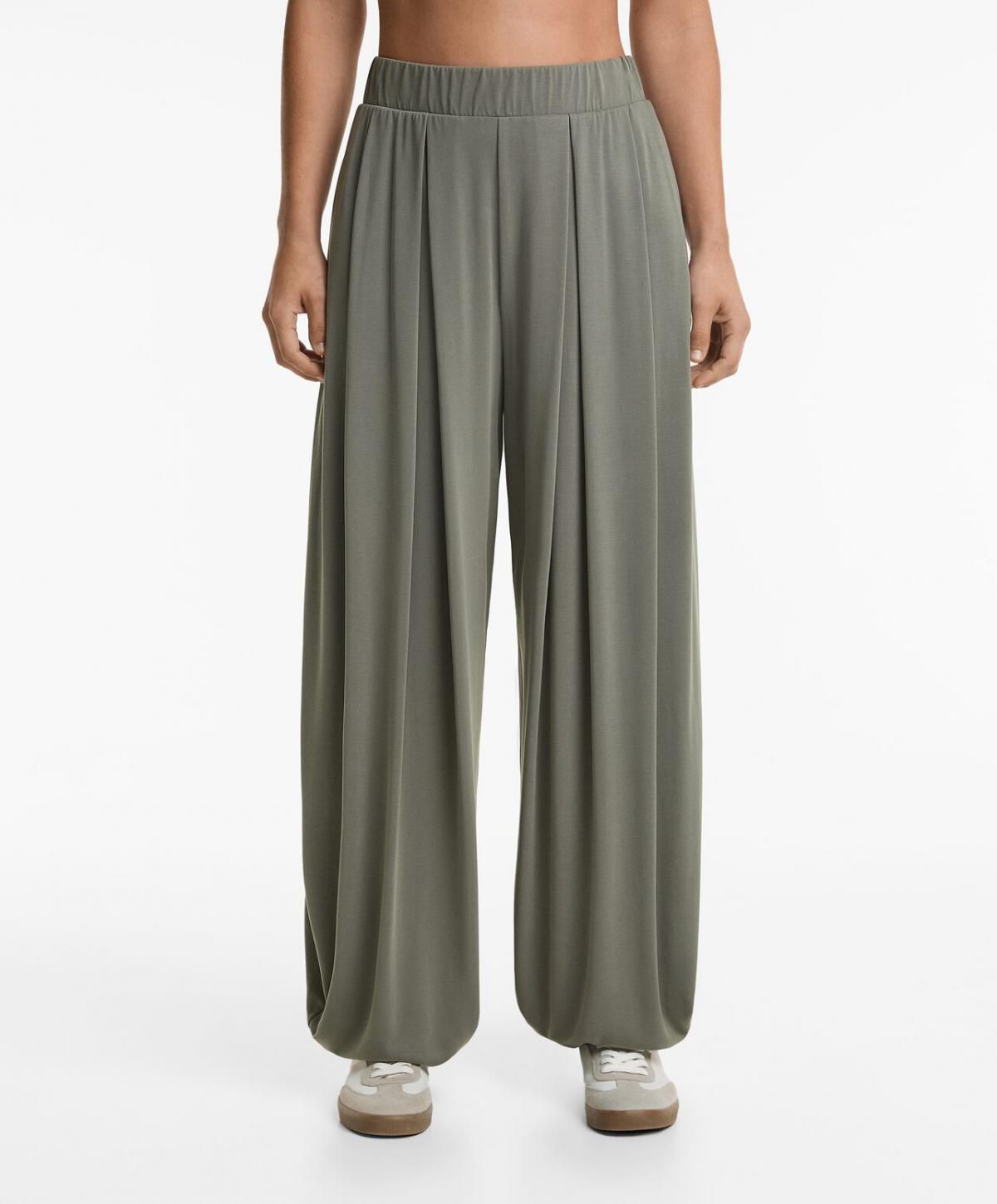 오이쇼 모달블렌드 와이드 퍼프 밴딩 팬츠 6240/555 MIDKHAKI - 상품 이미지