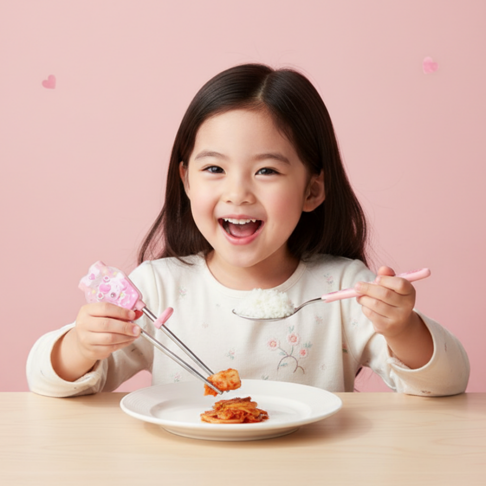 캐치티니핑 수저세트 교정 젓가락 어린이집 유치원 어린이 유아 여아 - 메인 이미지