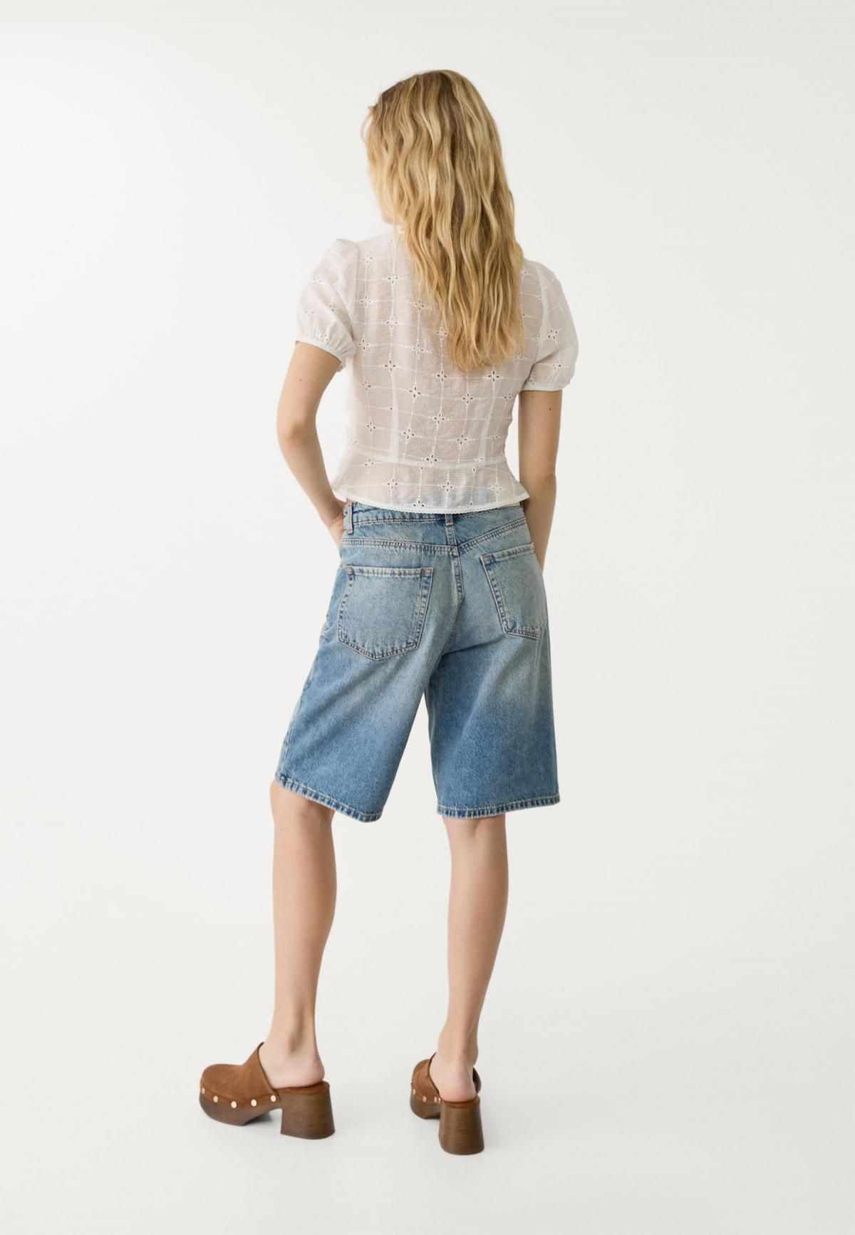 스트라디바리우스 트렌디 데님 버뮤다 반바지 4901/272 OVERDYED BLUE DENIM - 상세 이미지 5