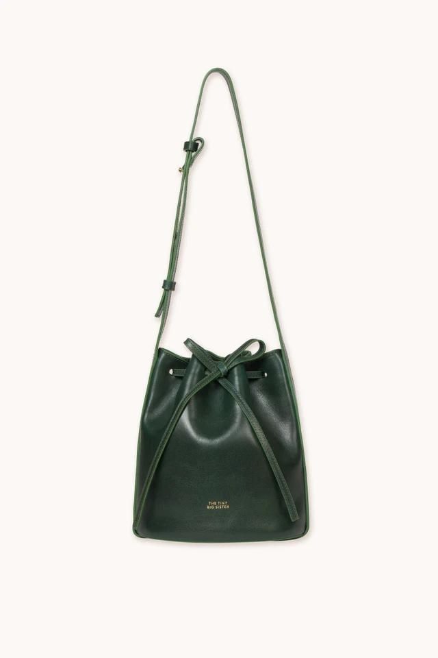 타이니코튼 레더 미니 스트링 버킷백 ANNE TTBS-045M24 DARK GREEN - 메인 이미지