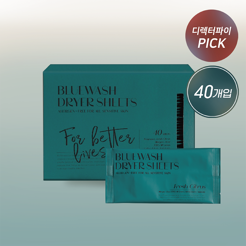 블루워시 건조기시트[프레쉬 시트러스향] 1개 40개입 제품 이미지