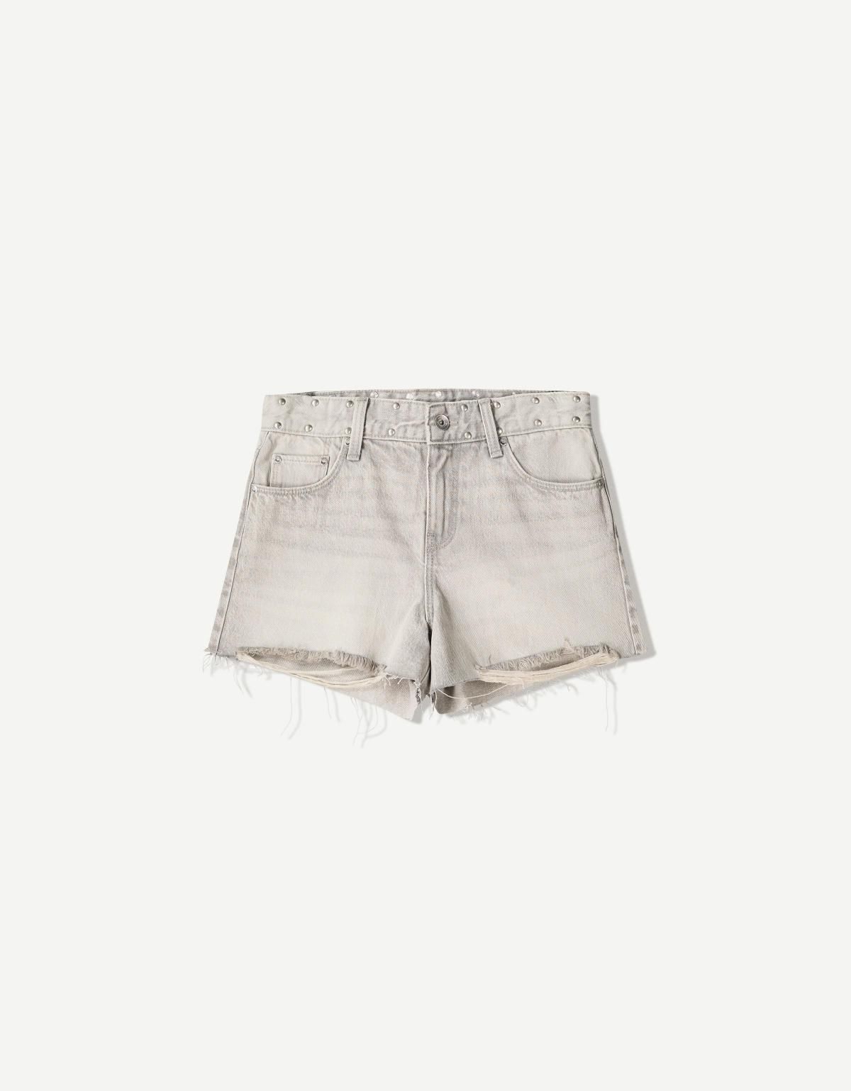 버쉬카 라이트 데님 숏 팬츠 빈티지 컷팅 8309/352 GREY - 상품 이미지