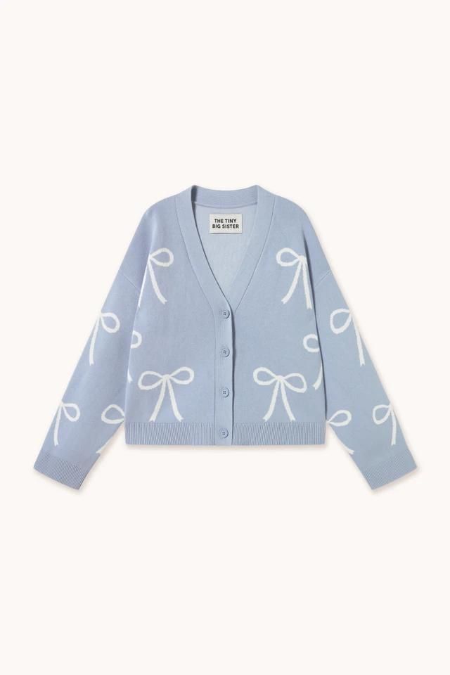 타이니코튼 러블리 리본 패턴 자카드 카디건 SS25-761L19 ONE COLOR - 상품 이미지
