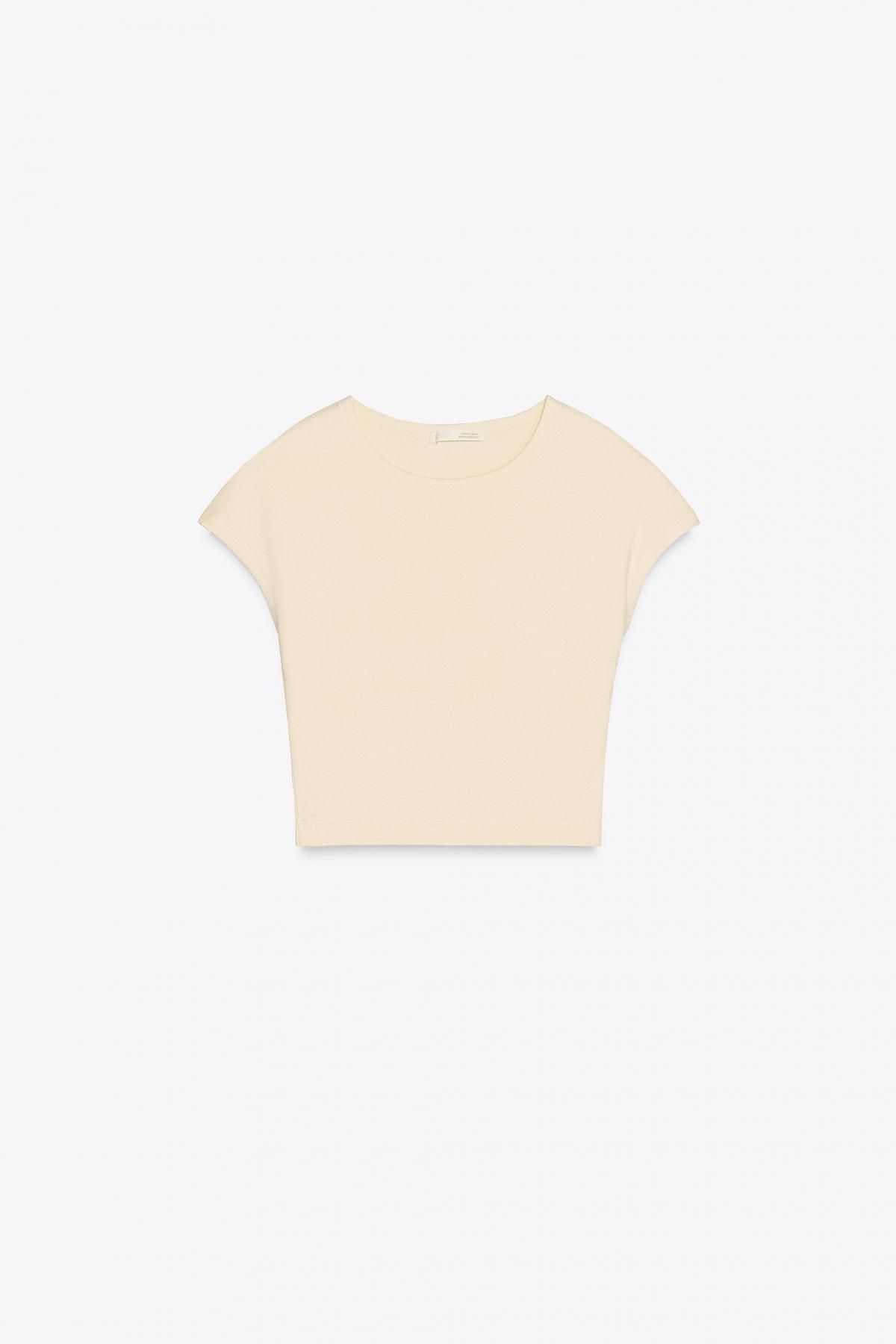 자라 코튼 모달 크롭 티셔츠 3641/309 YELLOW - 상품 이미지