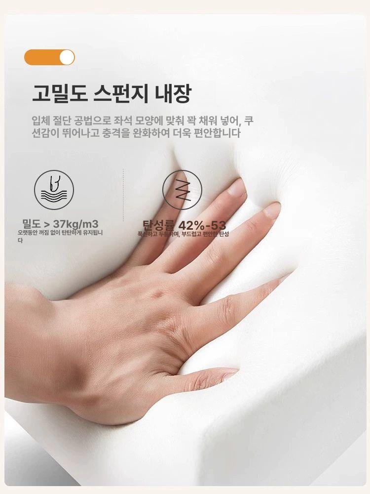 스툴 낮은의자 바퀴달린의자 카운터 벤치 이동식 푹신한 이동 둥근 원형 인테리어 보조의자 플랫화이트 - 상세 이미지 5