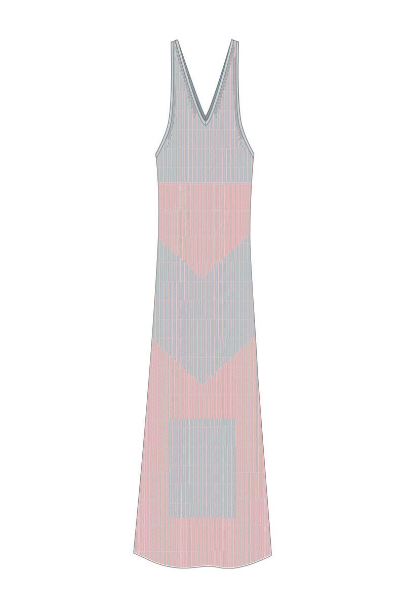 타이니코튼 플리츠 멀티컬러 컬러블록 미디 스커트 SS25-769R77 AZUL/ROSA - 상세 이미지 2