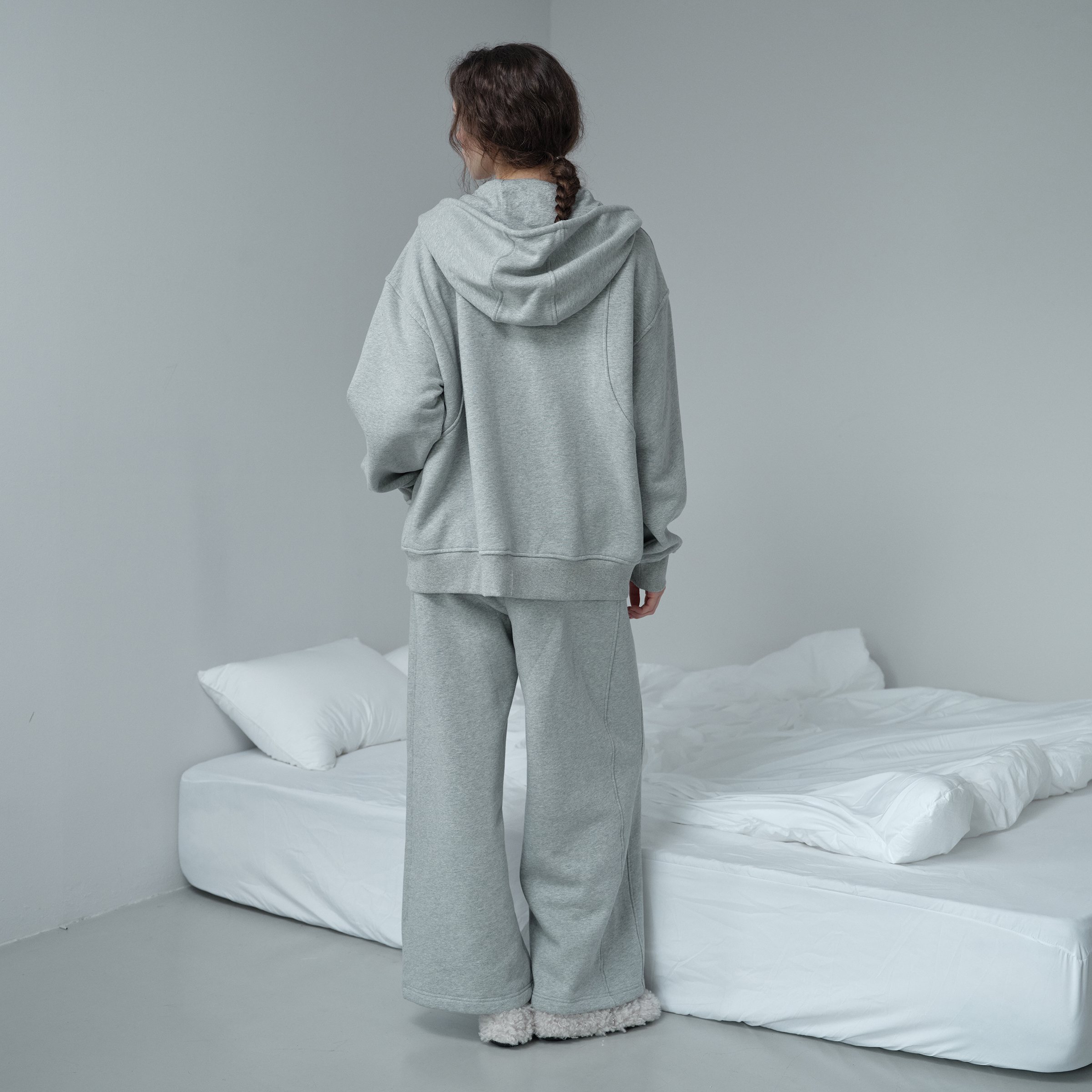 [N도착보장][쥬시쥬디][SET] 기모 져지 후드 집업 + 팬츠 셋업 JZST7005 이미지 2