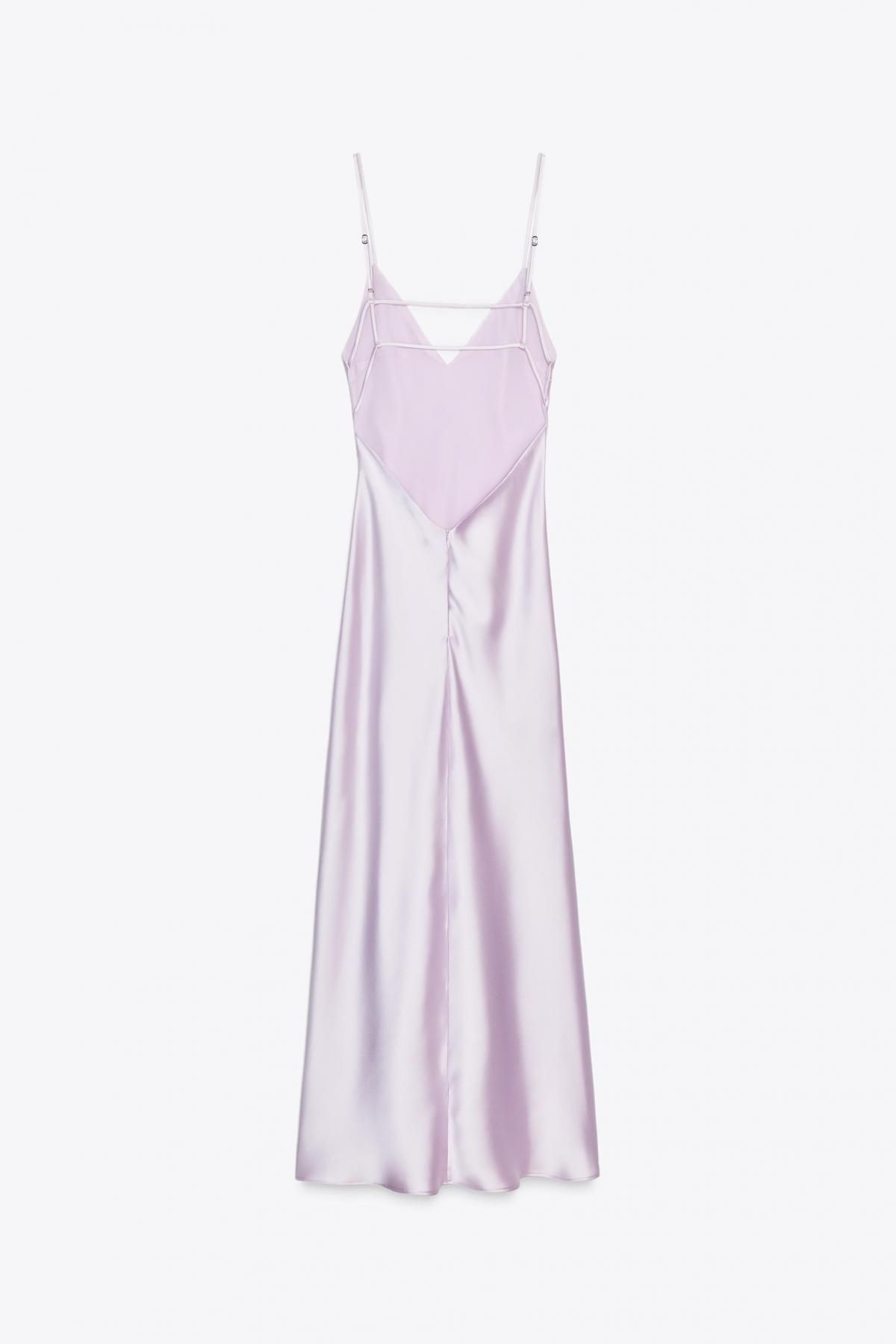 자라 새틴 슬립 미디 원피스 8035/331 LILAC 이미지 6